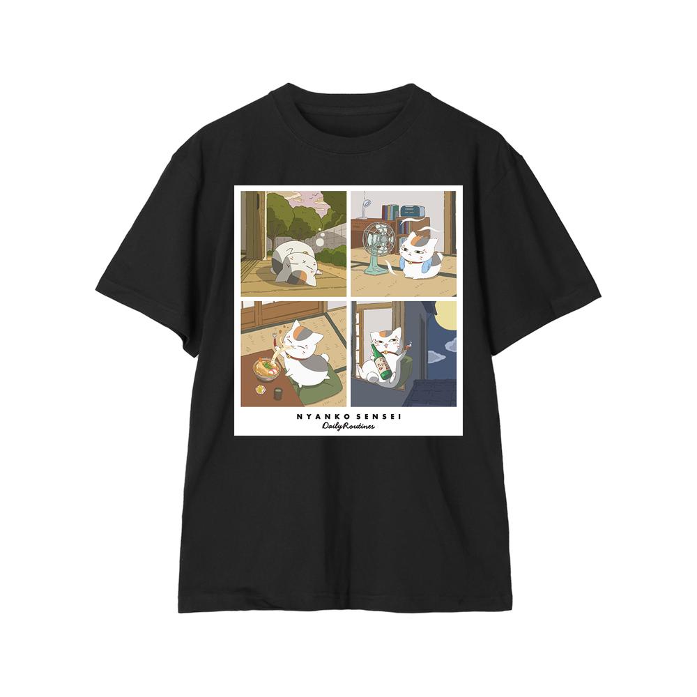 『夏目友人帳』描き下ろし 16時から19時のニャンコ先生 ニャンコ先生の1日ver. Tシャツレディース