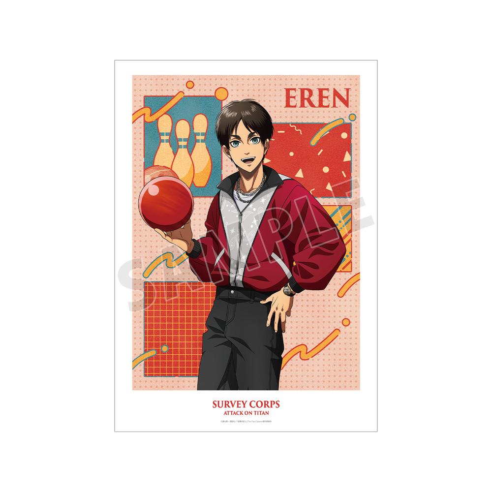 『進撃の巨人』描き下ろし エレン レトロ風ファッションver. A3マット加工ポスター【202511再販】