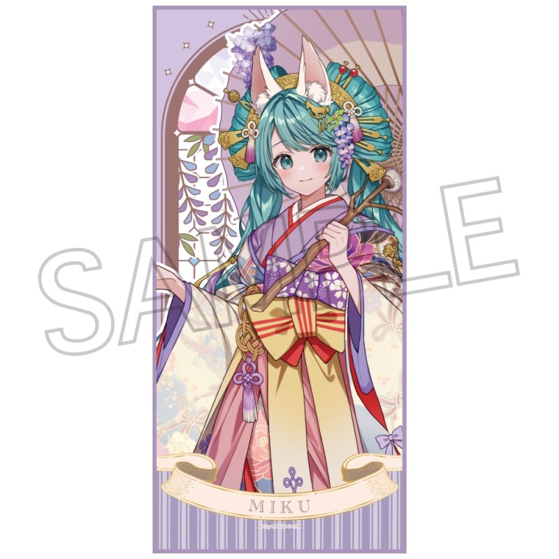 『初音ミク』百鬼夜行 ~麗宴~ フェイスタオル C 白狐(しろぎつね)