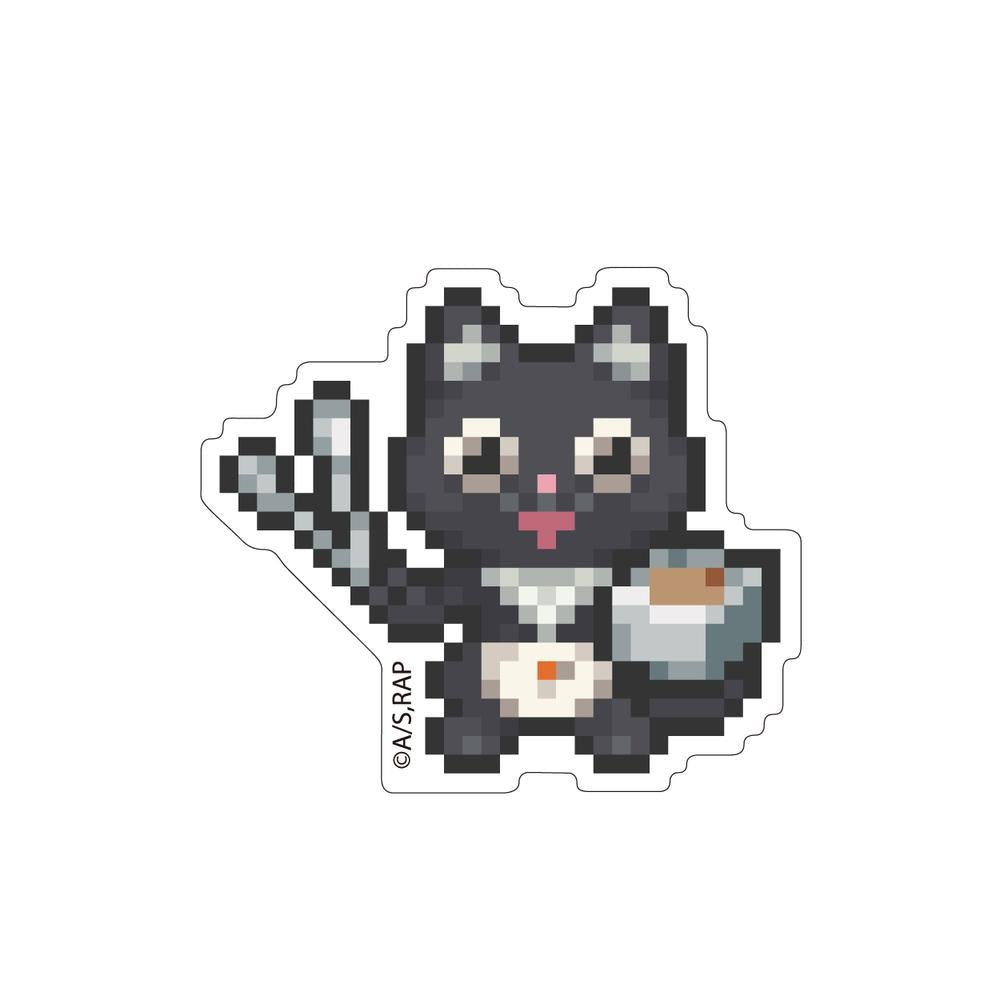 『ラーメン赤猫』ドット絵イラスト ダイカットステッカー サブ