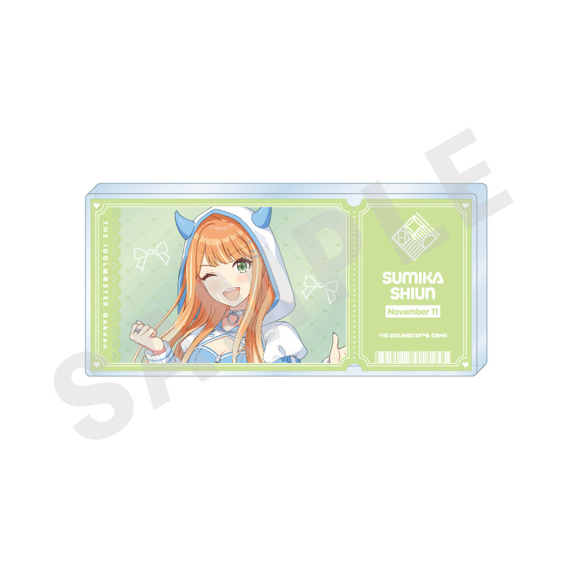 『学園アイドルマスター』チケット風アクリルブロック(紫雲 清夏)