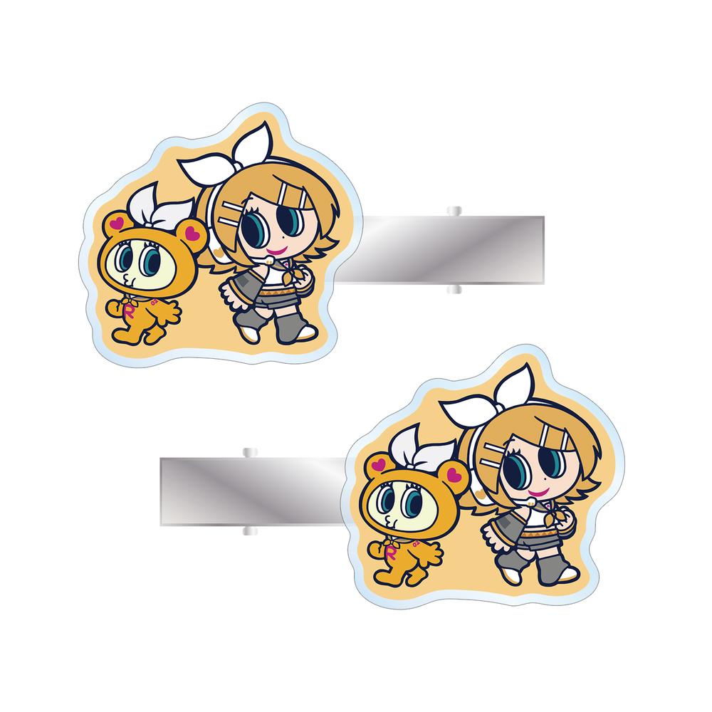 『初音ミク』ANGEL BLUEコラボ 描き起こし 鏡音リン&ナカムラくん アクリルヘアクリップ2個セット