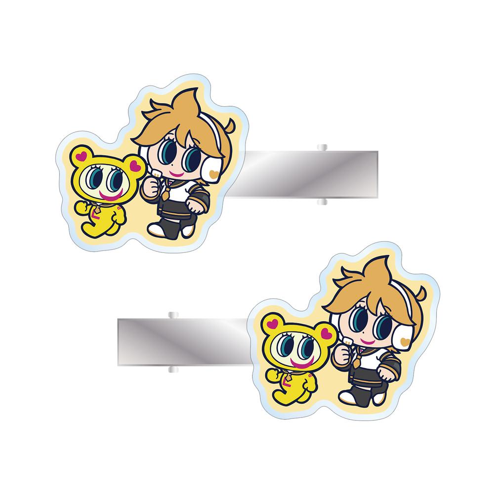 『初音ミク』ANGEL BLUEコラボ 描き起こし 鏡音レン&ナカムラくん アクリルヘアクリップ2個セット