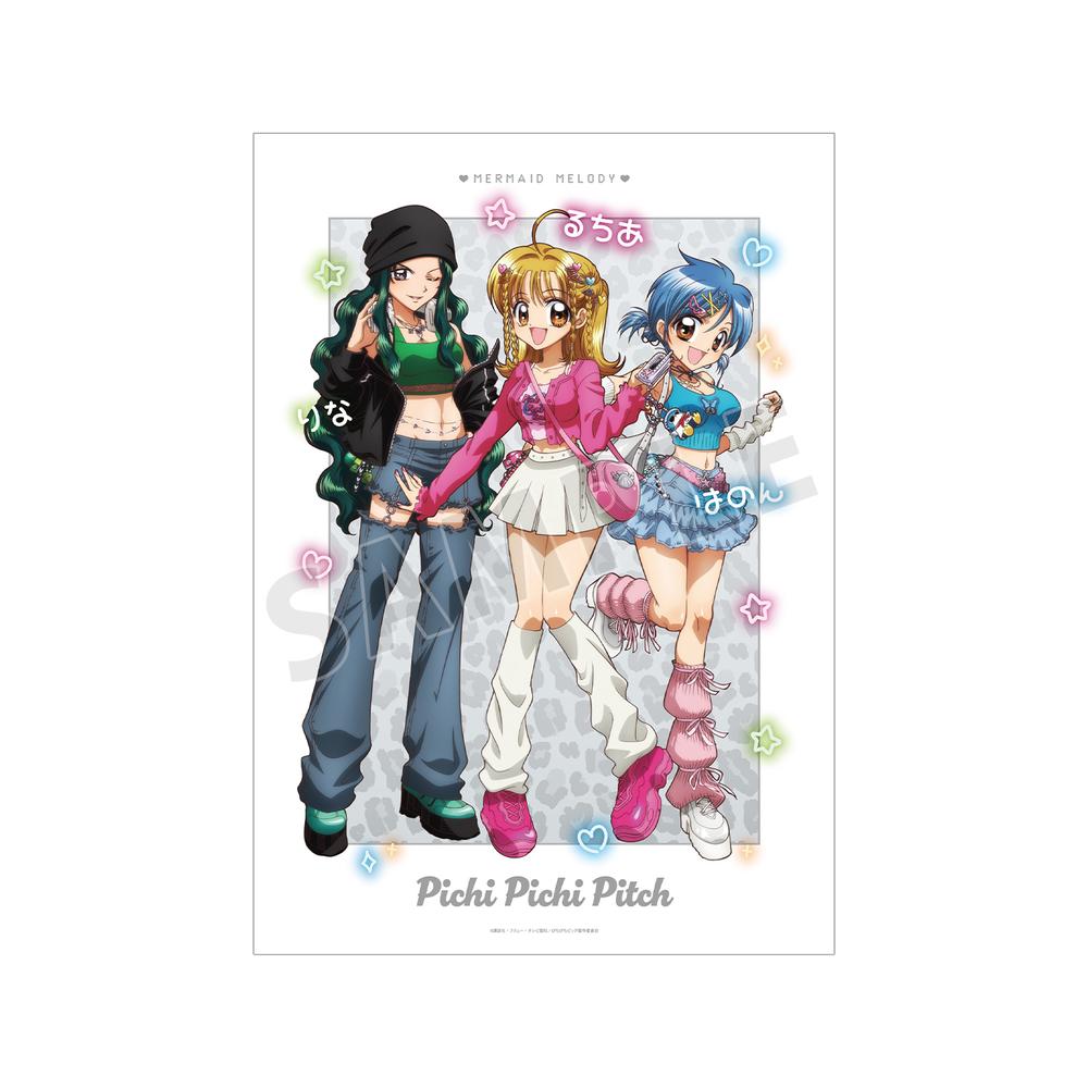 『ぴちぴちピッチ』描き下ろし 集合 Y2Kファッションver. A3マット加工ポスター ver.A