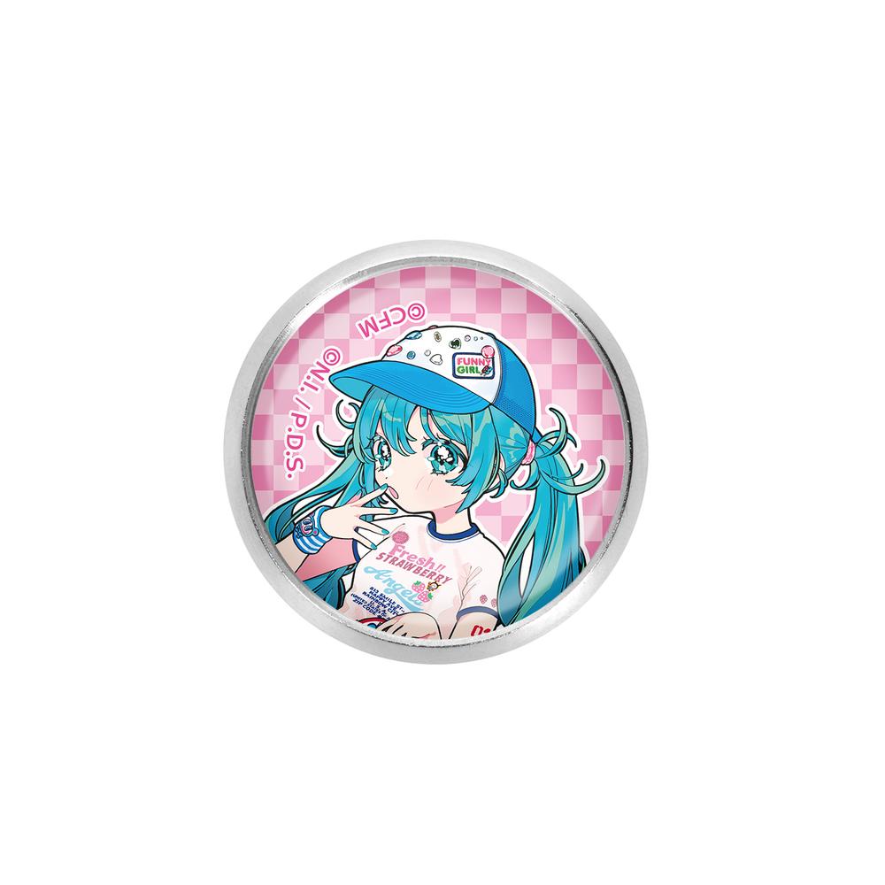 『初音ミク』ANGEL BLUEコラボ 描き下ろし 初音ミク Art by 甘春わすれ ガラスマグネットピンバッジ ver.A