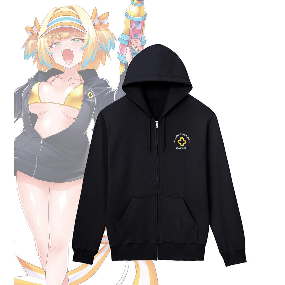 『ボンバーガール レインボー』描き下ろし パイン 水着ver. 着用刺繍フルジップフーディーユニセックス