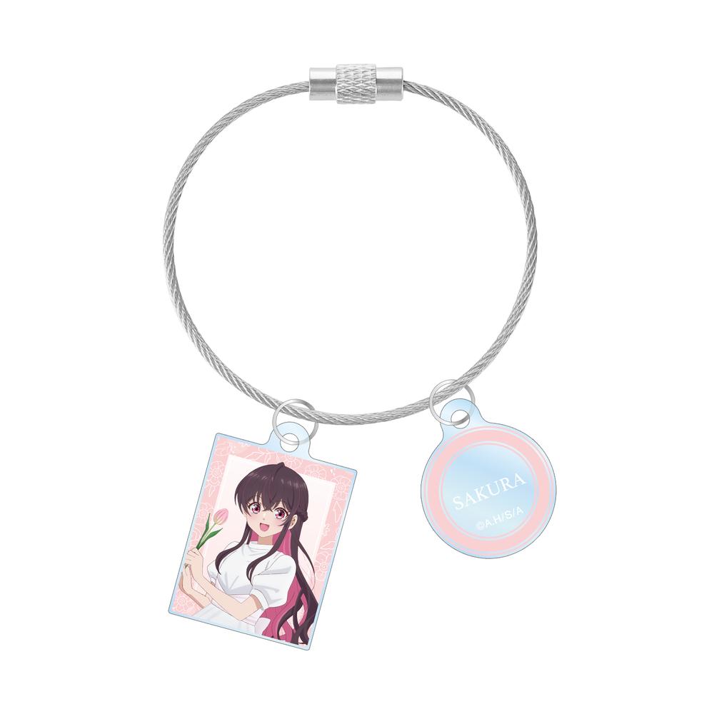 『帝乃三姉妹は案外、チョロい。』描き下ろし 矢乙女 桜 白いワンピースと花ver. 2連ワイヤーアクリルキーホルダー