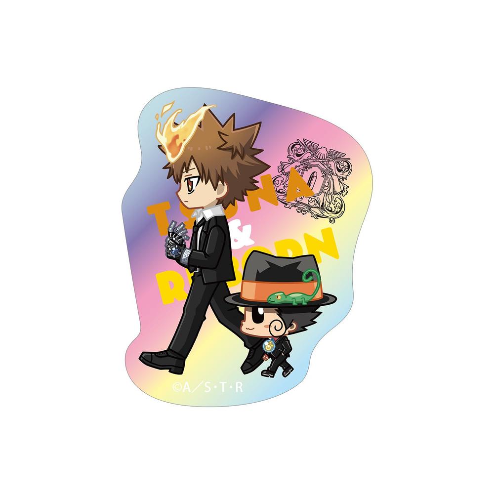 『家庭教師ヒットマンREBORN!』リボーン&沢田 綱吉 ちびとこ オーロラダイカットステッカー