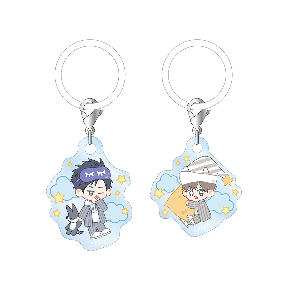 『ふれあいレッスン契約』MAE先生 描き下ろし 陸野 延賀&景山 侑 ちびキャラ パジャマver. アクリルチャーム2個セット