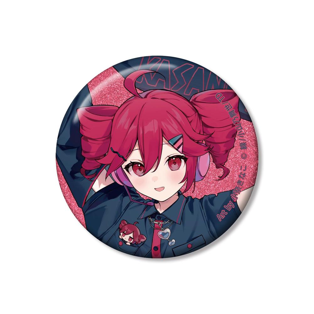 『重音テト』描き下ろし 重音テト モチーフジャケットver. Art by 小奈きなこ グリッター缶バッジ