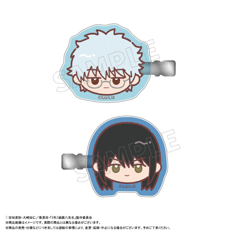 『3年Z組銀八先生』ゆるころフェイス ヘアクリップセット A 坂田銀八&桂小太郎