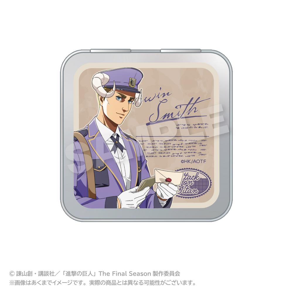 『進撃の巨人』コレクション缶ケース おとどけメェるVer.(描き下ろし) エルヴィン・スミス