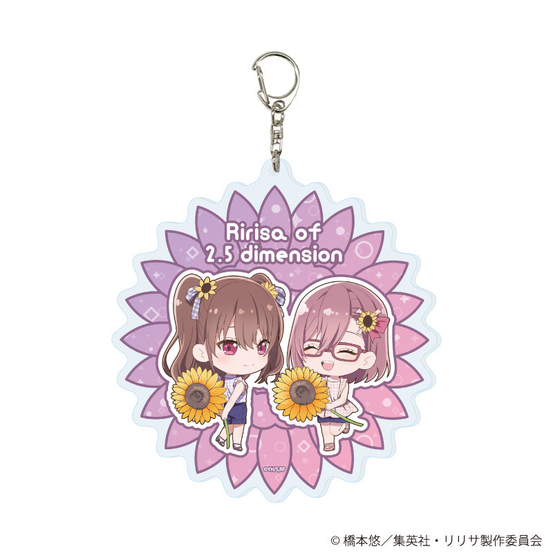 『2.5次元の誘惑』デカアクリルキーホルダー01/リリサ&美花莉 ひまわりver.(ミニキャライラスト)