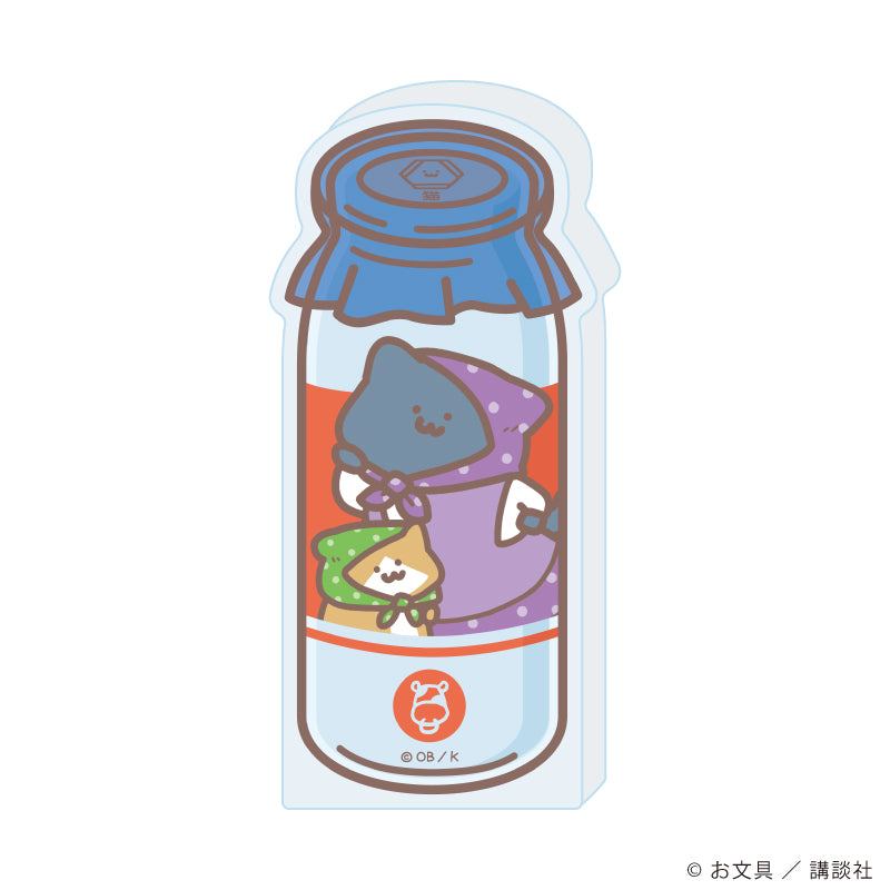 『お文具といっしょ』コレクションボトル14/猫さん&子猫さん 牛乳ver.(描き下ろしイラスト)