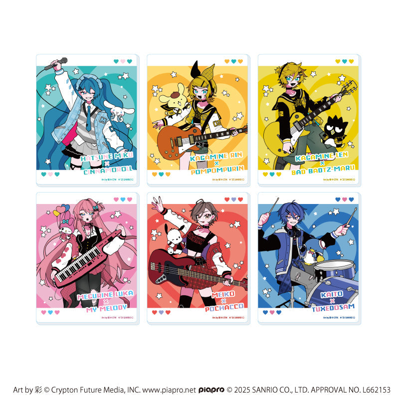『ピアプロキャラクターズ×サンリオキャラクターズ』アクリルカード01/コンプリートセット(全6種)(コラボイラスト)