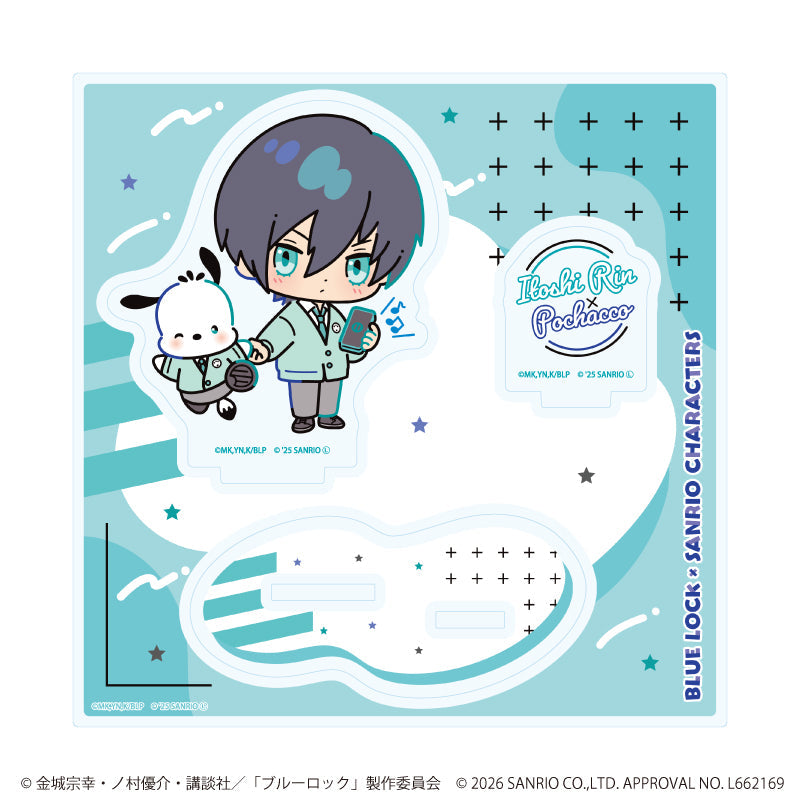 『ブルーロック×サンリオキャラクターズ』アクリルスタンドプレート02/糸師 凛×ポチャッコ(コラボイラスト)