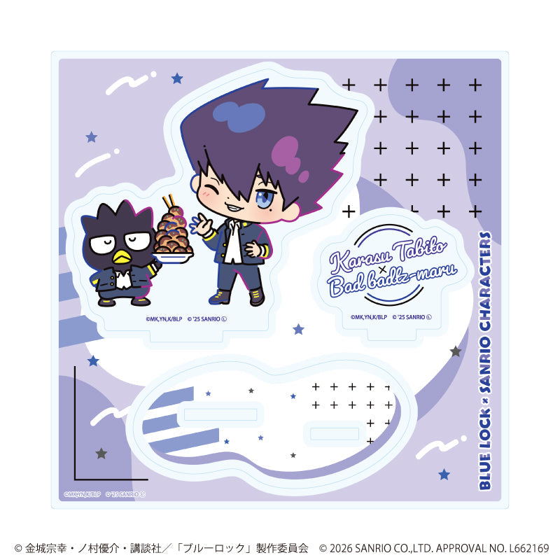 『ブルーロック×サンリオキャラクターズ』アクリルスタンドプレート06/烏 旅人×バッドばつ丸(コラボイラスト)