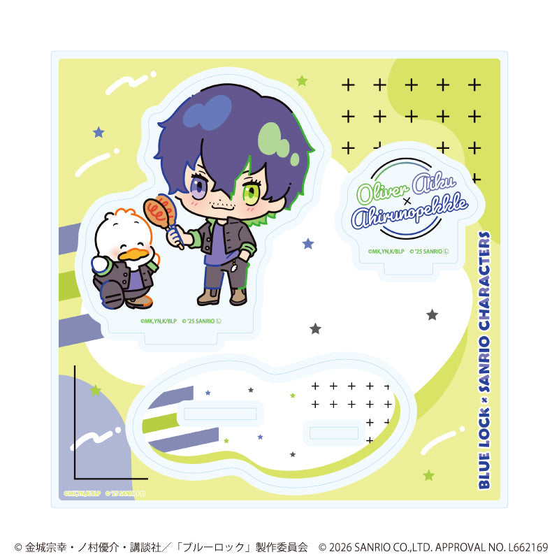 『ブルーロック×サンリオキャラクターズ』アクリルスタンドプレート10/オリヴァ・愛空×あひるのペックル(コラボイラスト)