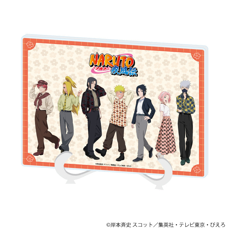 『NARUTO-ナルト- 疾風伝』アクリルアートボード(A5サイズ)02/集合デザイン ニューレトロver.(描き下ろしイラスト)
