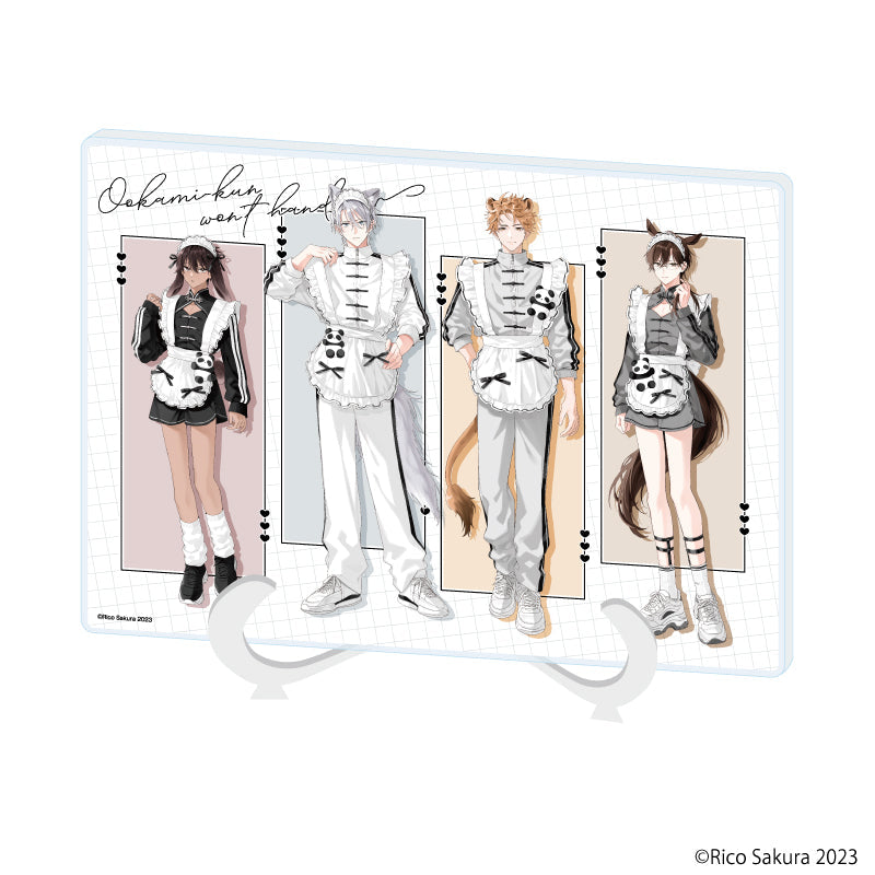 『オオカミくんはゆずらない』アクリルアートボード(A5サイズ)01/集合デザイン(描き下ろしイラスト)