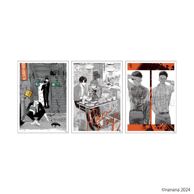 『RED-LIGHT D』REPLICA GENGA 3枚セット01/集合デザイン(公式イラスト)