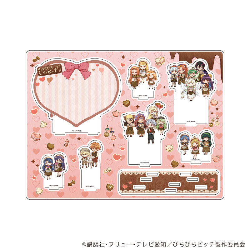 『マーメイドメロディーぴちぴちピッチ』アクリルジオラマ06/集合デザイン バレンタインver.(レトロアートイラスト)