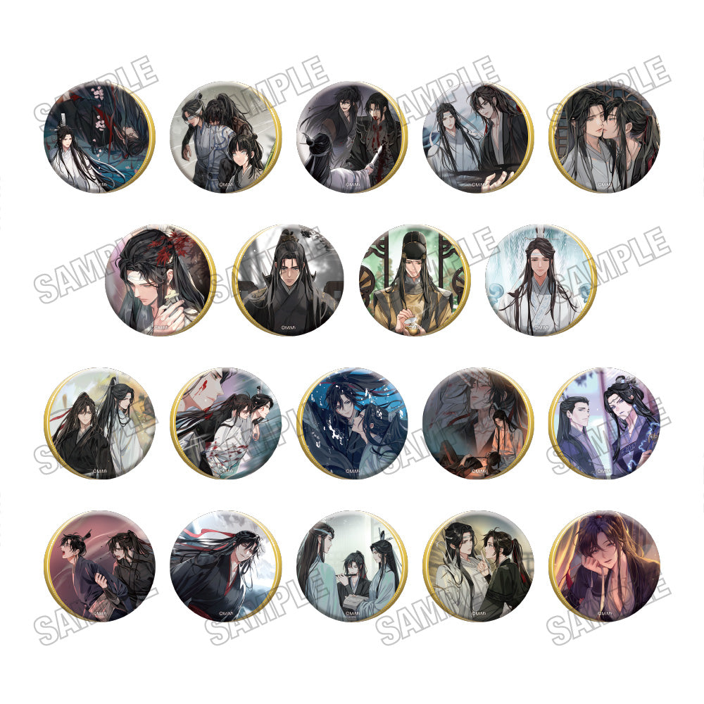 魔道祖師　完結記念展　ゴールドメタリック　缶バッジ　第二期　紅葉　藍忘機　18点 大河幻想ラジオドラマ魔道祖師』ゴールドメタリック缶バッジ