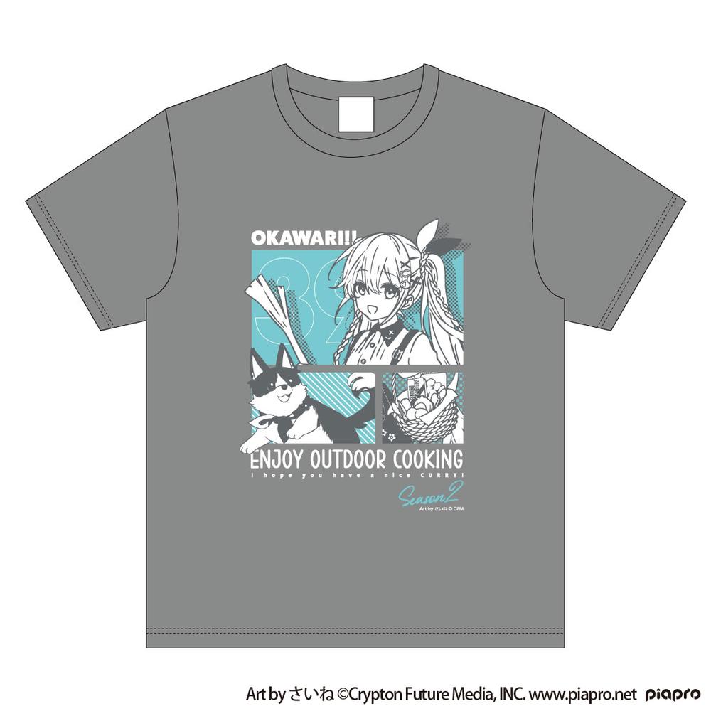 『初音ミク』初音ミク OUTDOOR COOKING OKAWARI!! Tシャツ