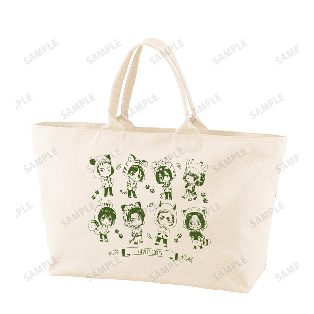 『進撃の巨人』調査兵団 ちびキャラ BIGジップトートバッグ【202510再販】