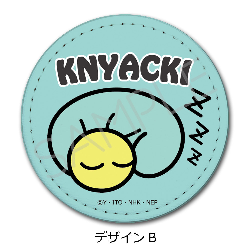 『ニャッキ!』レザーバッジ(丸形) デザインB