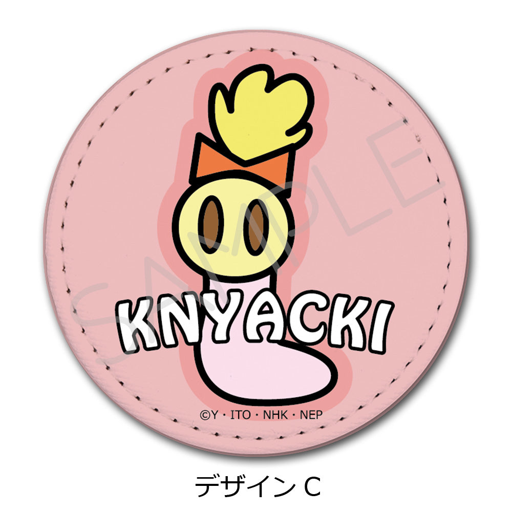 『ニャッキ!』レザーバッジ(丸形) デザインC