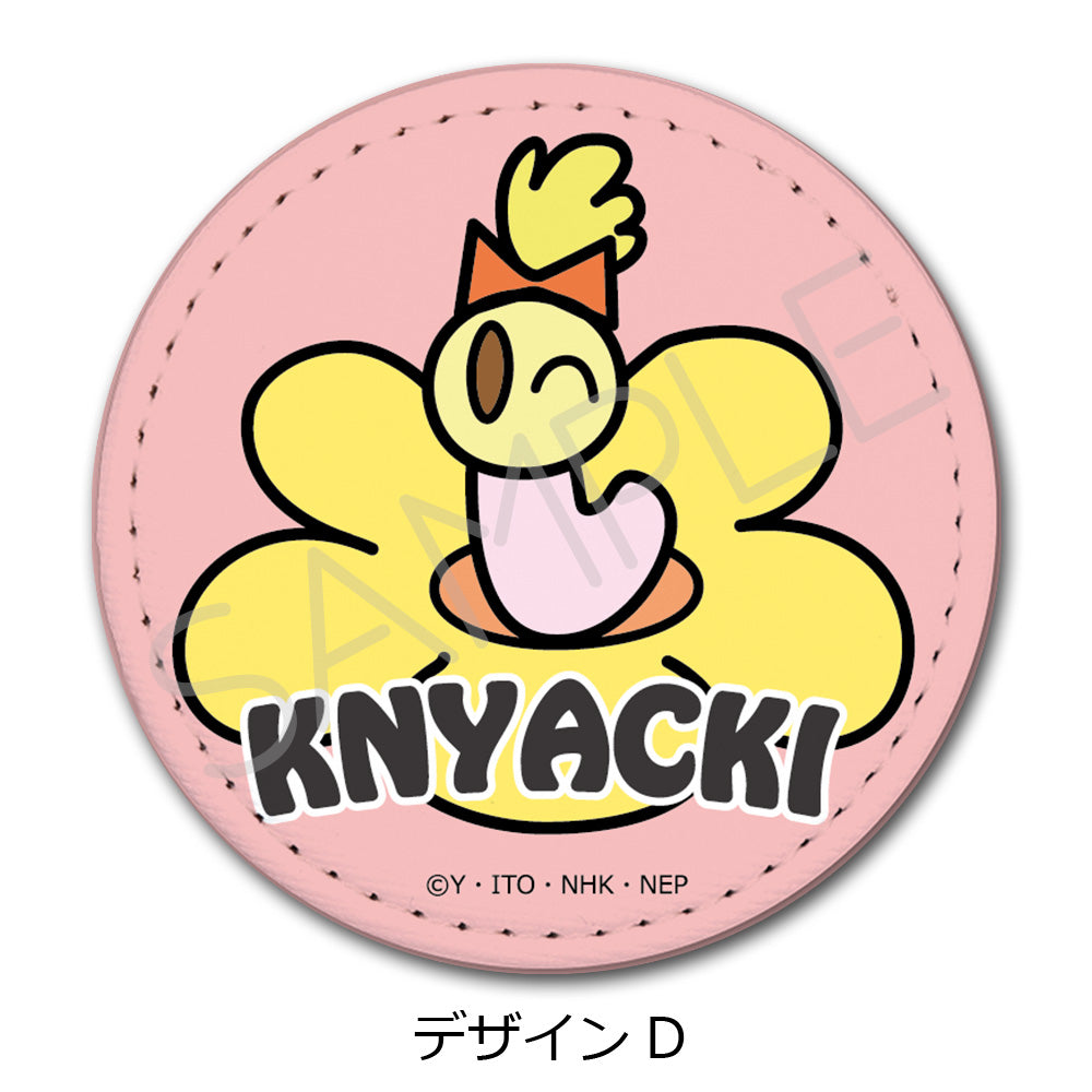 『ニャッキ!』レザーバッジ(丸形) デザインD