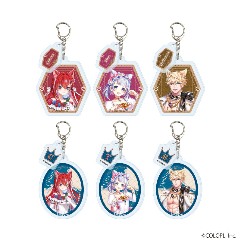 『白猫プロジェクト』パーツ付きアクリルキーホルダー01/猫の日ver. コンプリートセット(全6種)(描き下ろしイラスト)