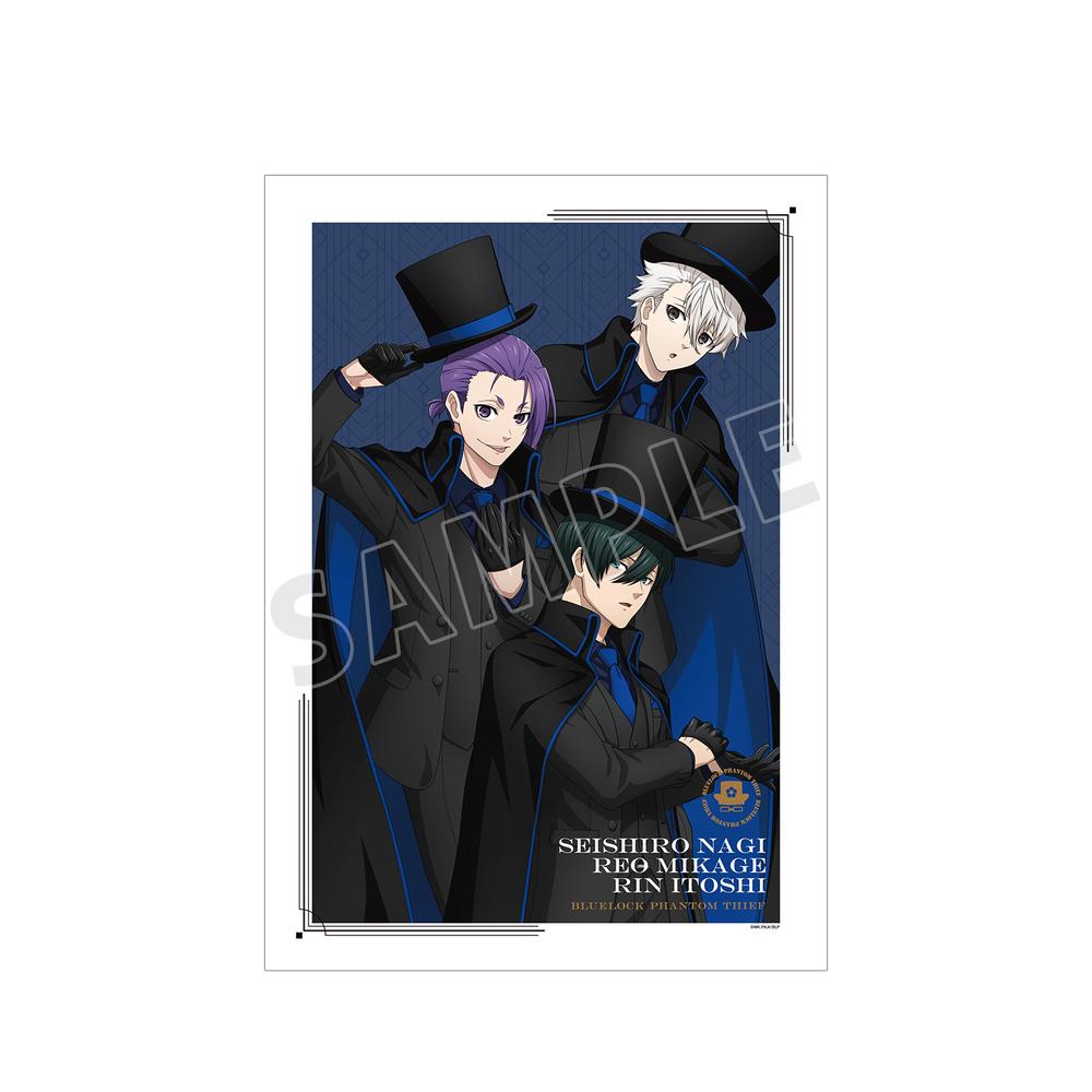 『ブルーロック』描き下ろし 凪 誠士郎&御影 玲王&糸師 凛 怪盗団ver. A3マット加工ポスター【202507再販】