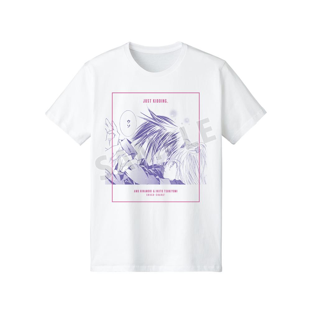 『しゅごキャラ!』日奈森あむ&月詠イクト 原作コマTシャツ ホワイトメンズ【202601再販】