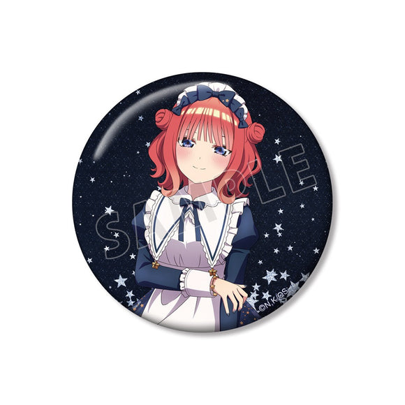 『五等分の花嫁∽』描き下ろし 中野二乃 星空メイドver. 76mmグリッター缶バッジ