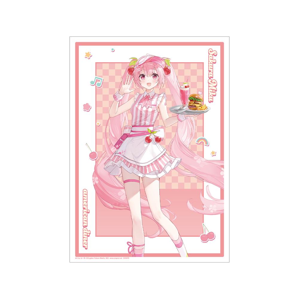 『桜ミク』描き下ろし 桜ミク アメリカンダイナーver. Art by ふーみ A3マット加工ポスター