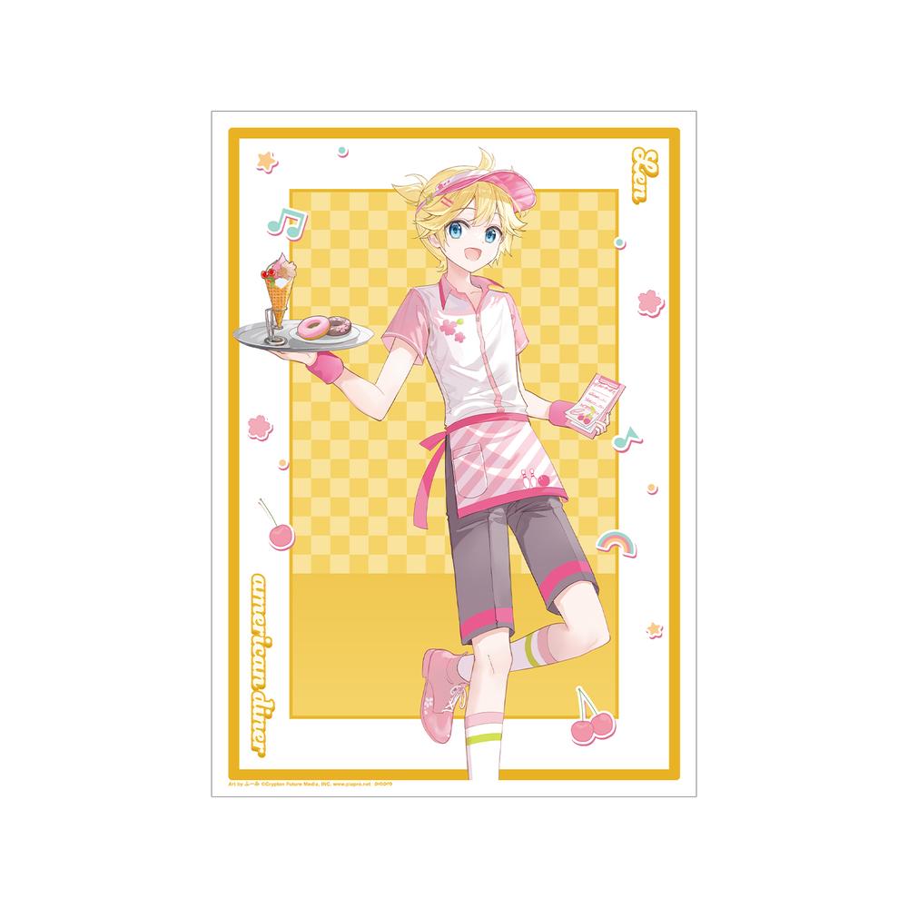 『桜ミク』描き下ろし 鏡音レン アメリカンダイナーver. Art by ふーみ A3マット加工ポスター