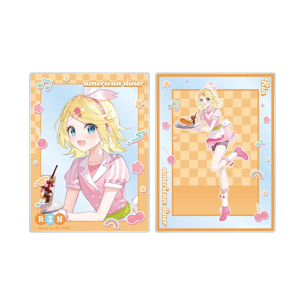 『桜ミク』描き下ろし 鏡音リン アメリカンダイナーver. Art by ふーみ アクリルカード2枚セット