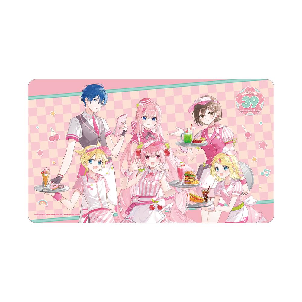 『桜ミク』描き下ろし 集合 アメリカンダイナーver. Art by ふーみ マルチデスクマット