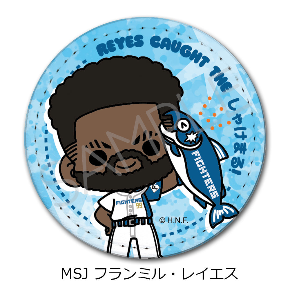『北海道日本ハムファイターズ』レザーバッジ(丸形) (しゃけまるつかまえた!) mochocho-SJ フランミル・レイエス