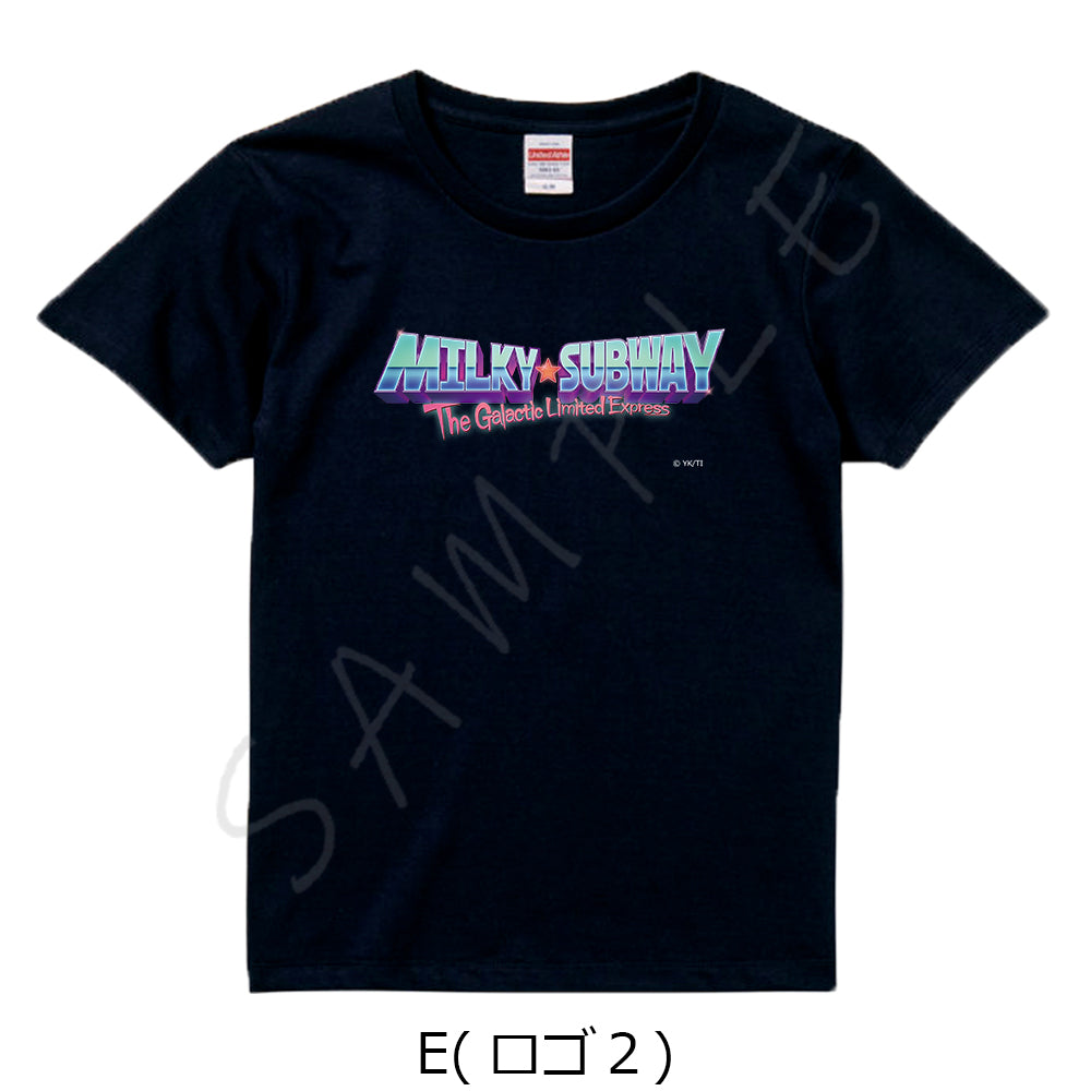 『銀河特急 ミルキー☆サブウェイ』Tシャツ E ロゴ2 ブラック Lサイズ