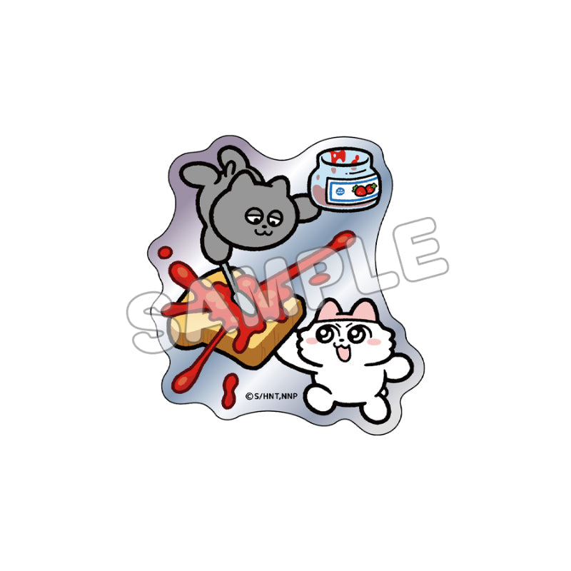 『ンめねこ』ホログラムダイカットステッカー イチゴジャムトースト
