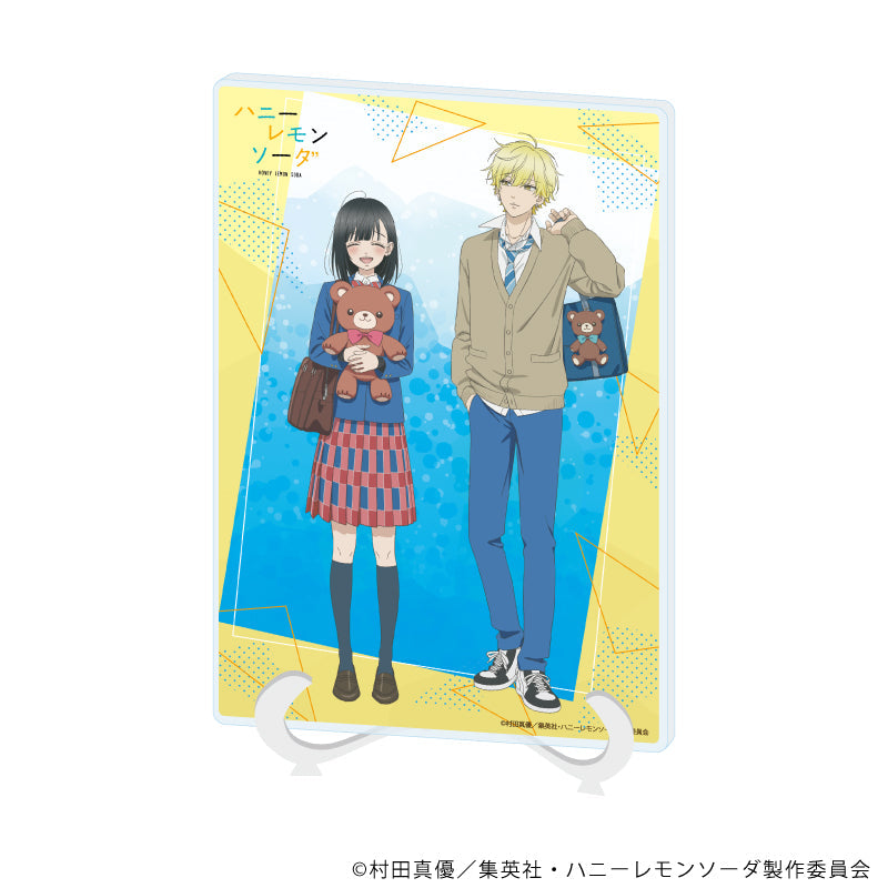 『ハニーレモンソーダ』アクリルアートボード(A5サイズ)02/石森羽花&三浦 界 ぬいぐるみver.(描き下ろしイラスト)
