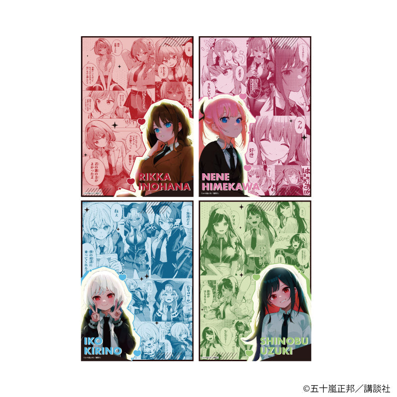 『真夜中ハートチューン』L判ブロマイド4枚セット01/井ノ華六花&日芽川寧々&霧乃イコ&雨月しのぶ(公式イラスト)