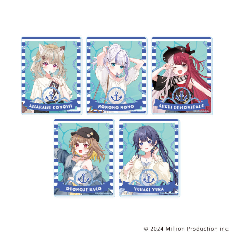 『Million Production』アクリルカード01/夏デートver. コンプリートセット(全5種) (描き起こしイラスト)