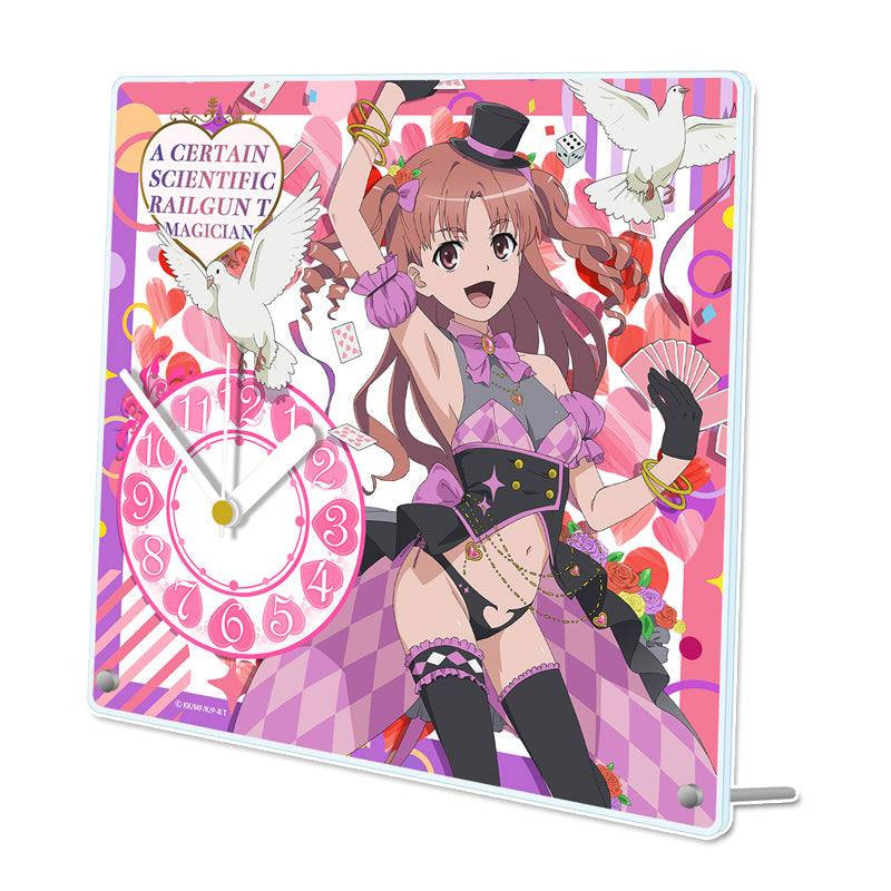 『とある科学の超電磁砲T』描き下ろしアクリル置時計【白井黒子】マジシャンver.