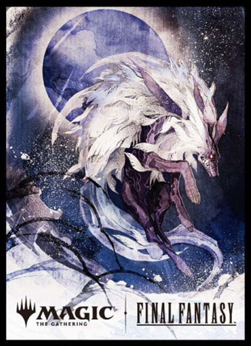 『マジックザギャザリング』マジックザギャザリング――FINAL FANTASY プレイヤーズカードスリーブ MFS-62 木版画 ボーダーレス版 召喚:フェンリル