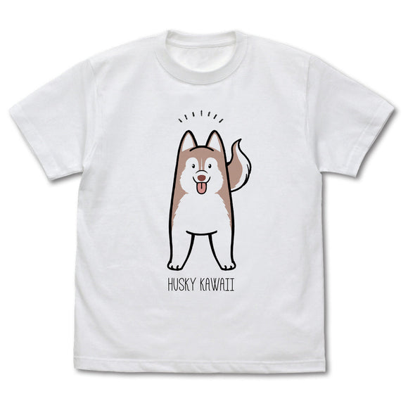 『ハマジ』ハスキー KAWAII Tシャツ / レッド＆ホワイト【202405再販】