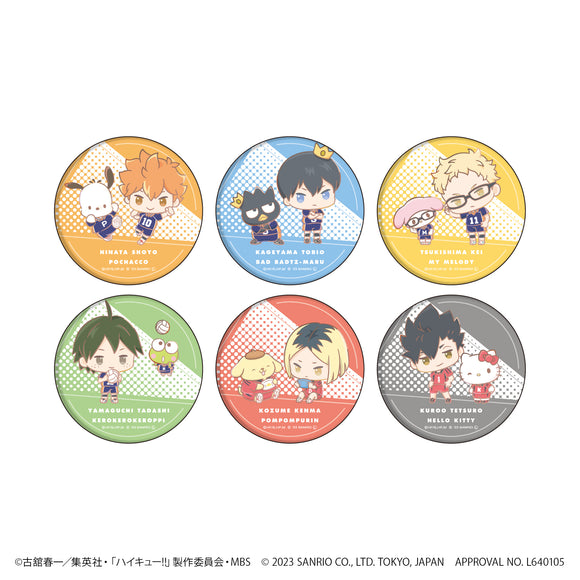 『ハイキュー!!×サンリオキャラクターズ』缶バッジ 01/BOX (全6種)(ミニキャライラスト)